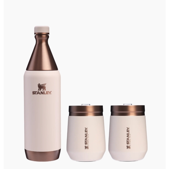 NIB/NWT 3-piece Set Stanley The All Day Wine Set 34 OZ & 10 OZ Gilded Sugar Pink - Picture 1 of 3